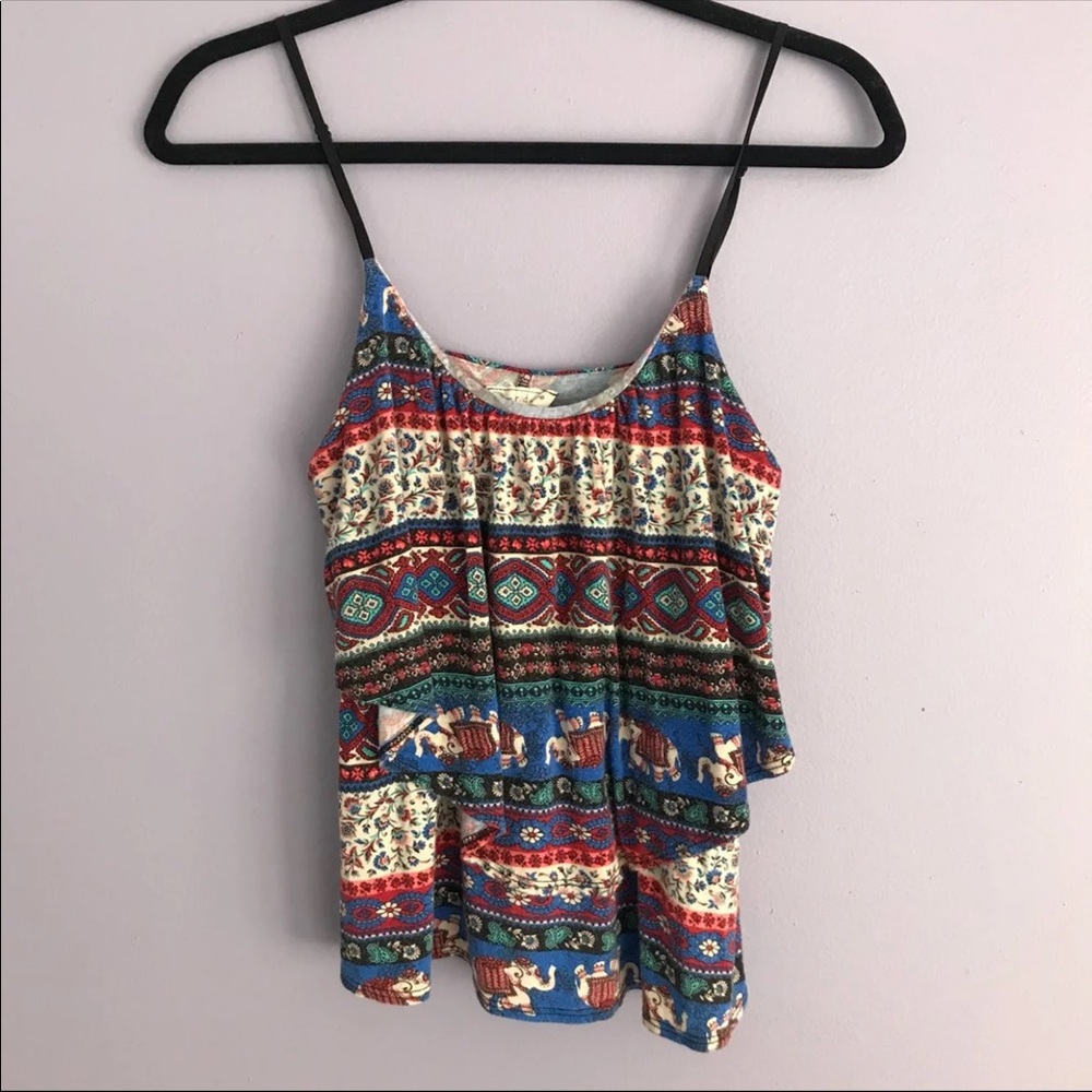 Vintage Style Printed Tank Top